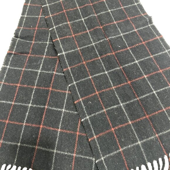Burberrys Classic Check Scarf Black 100% Lambswool Unisex Scarf Made In England - Picture 4 of 7